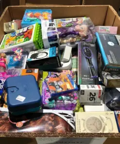 Alternative view of Games liquidation pallets mixed with toys